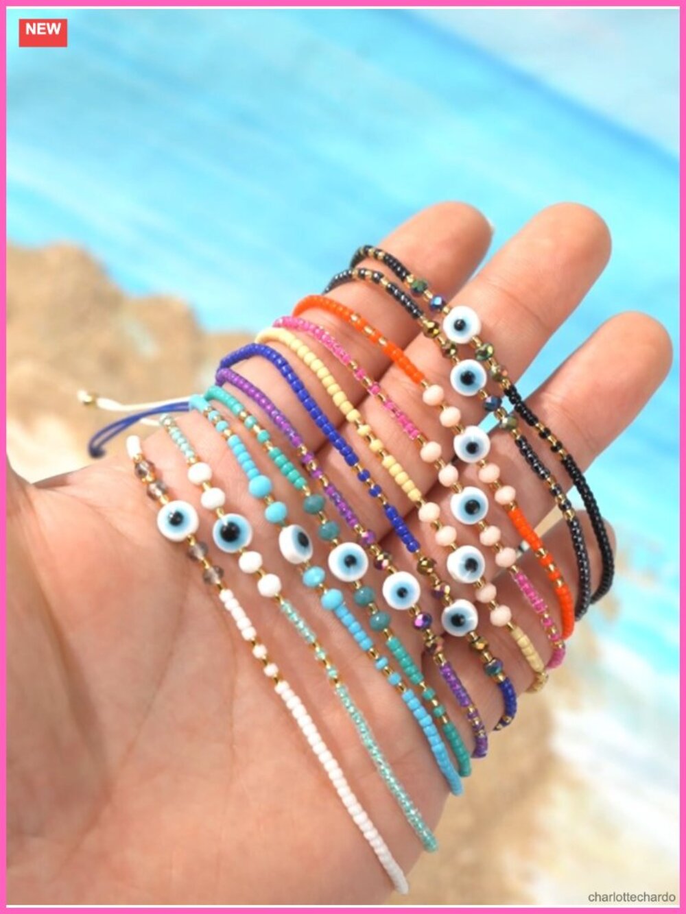 Handmade Boho Beaded Bracelet Stack Adjustable Braided String Set - Picture 6 of 6
